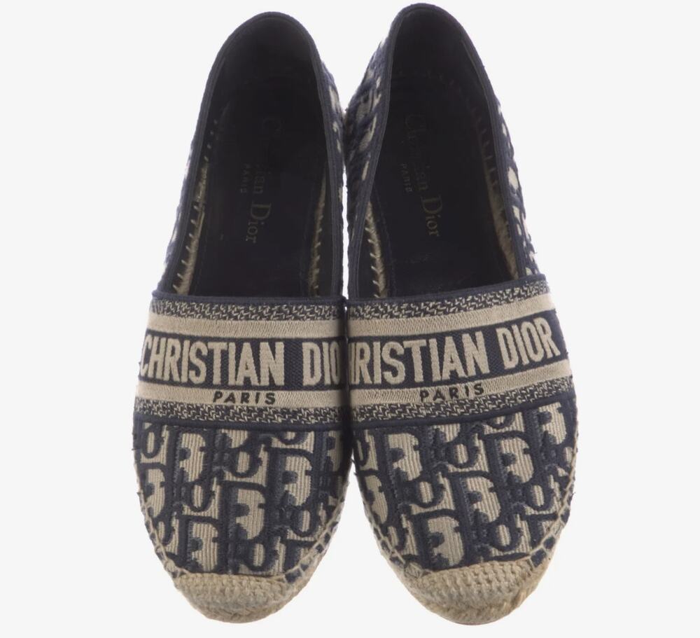 CHRISTIAN DIOR Women's Size: 8 | IT 38 Oblique Jacquard Canvas Espadrilles